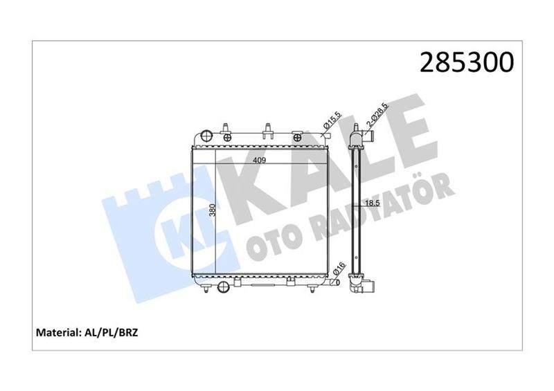 Citroen C3 Peugeot 207 1007 Radyatör Brazing Klimasız Mekanik KALE-RADYATOR