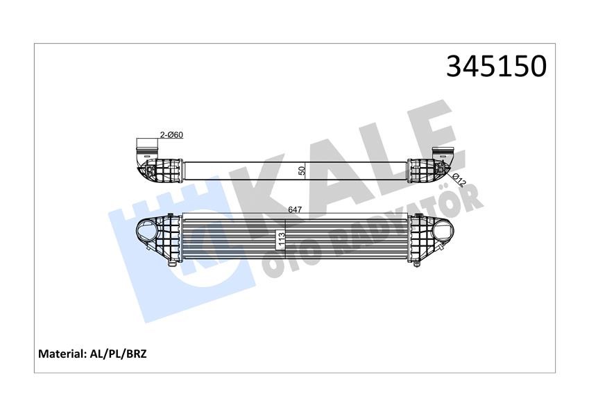 Volvo C30 Turbo Radyatörü Intercooler KALE-RADYATOR
