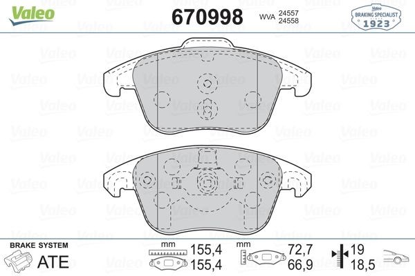 Citroen C4 Picasso Peugeot 5008 3008 DS4 DS5 Ön Fren Balatası VALEO