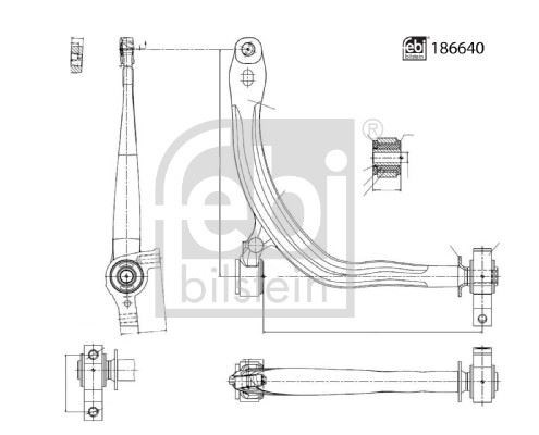 Citroen C5 Alt Salıncak Komple Sol FEBI