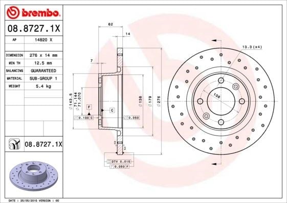 Citroen C5 Arka Fren Aynası Havalı BREMBO