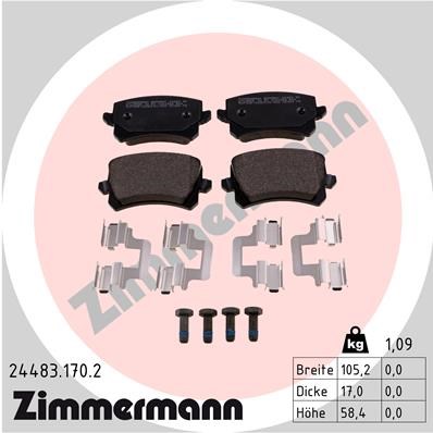 Volkswagen Caddy Arka Balata ZIMMERMANN