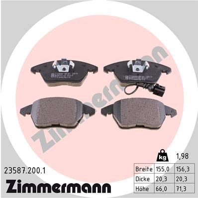 Volkswagen Caddy III Ön Balata Fişli ZIMMERMANN
