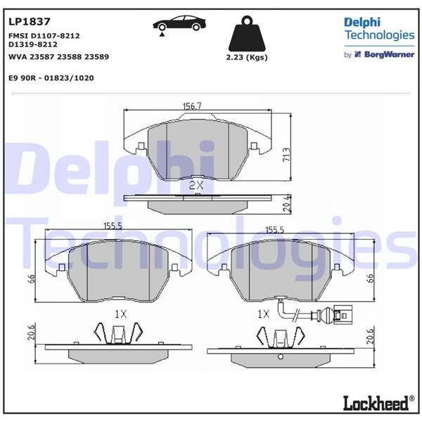 Volkswagen Caddy 3 Golf 4 5 6 Jetta Passat Polo Skoda Octavia Ön Balata Fişli DELPHI