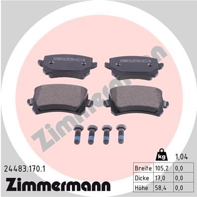 Volkswagen Caddy Arka Balata ZIMMERMANN