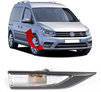 Volkswagen Caddy Çamurluk Sinyali Siyah Sağ Ampullü Duylu 2016-2020 PRO-A