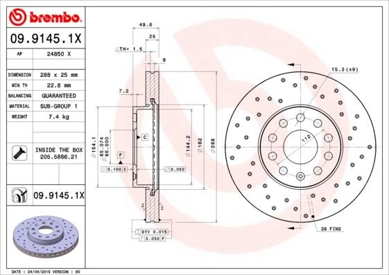 Volkswagen Caddy Ön Fren Diski BREMBO