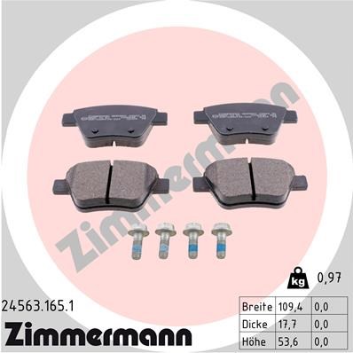 Volkswagen Caddy Arka Balata ZIMMERMANN