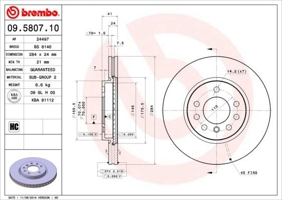 Opel Calibra Vectra Saab 900 Ön Fren Aynası BREMBO