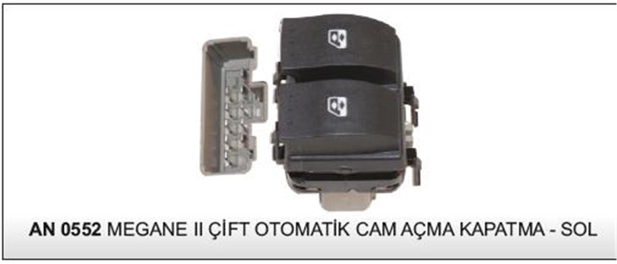 Cam Kaldırma Anahtarı Çiftli Sol Gri  Renault Megane 2 Laguna Iı 10 Fiş
