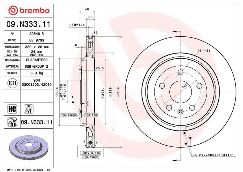 Chevrolet Camaro Fren Diski BREMBO