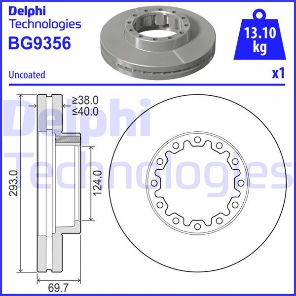 Mitsubishi Canter Arka Fren Diski Delikli DELPHI