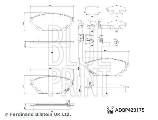 Mitsubishi Canter Fuso Kamyon Ön Arka Takım Fren Balata BLUEPRINT