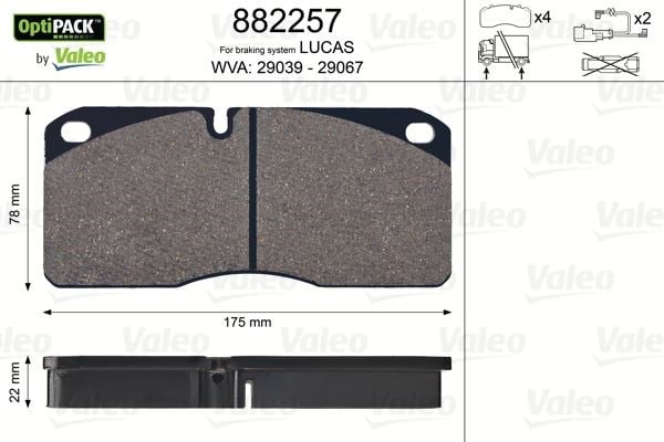 Ford Cargo Disk Fren Balatası Optipack Sensörsüz VALEO