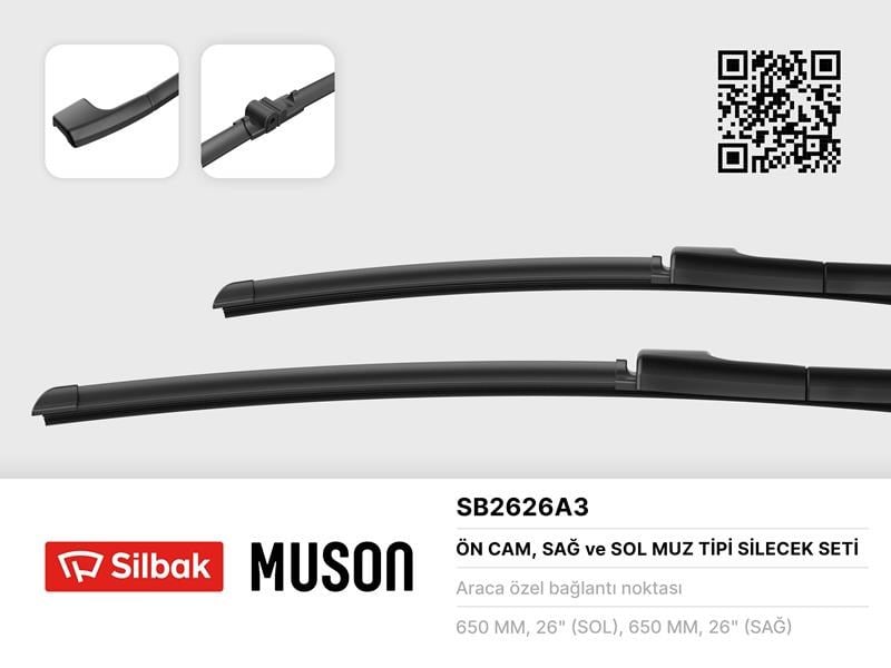 Porsche Cayenne Volkswagen Touareg Silecek Süpürgesi Muz Tipi 650/650mm SILBAK