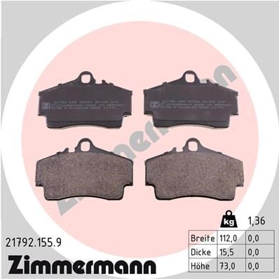 Porsche Cayman Arka Balata Cayman S Boxster 911 ZIMMERMANN