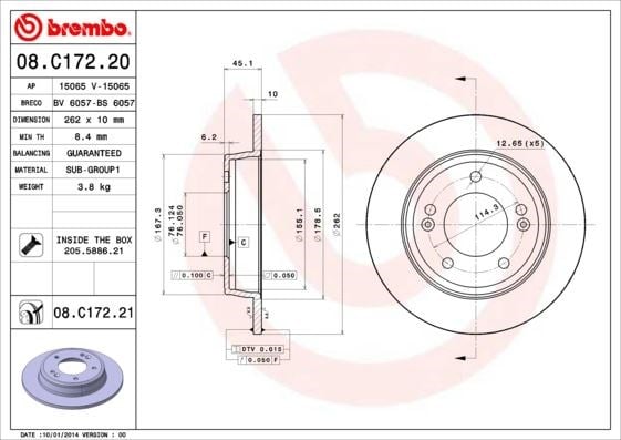 Kia Cerato Soul Ceed Hyundai i30 Arka Fren Diski Düz BREMBO