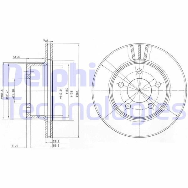 Jeep Cherokee Comanche Wrangler Ön Fren Diski Delikli DELPHI