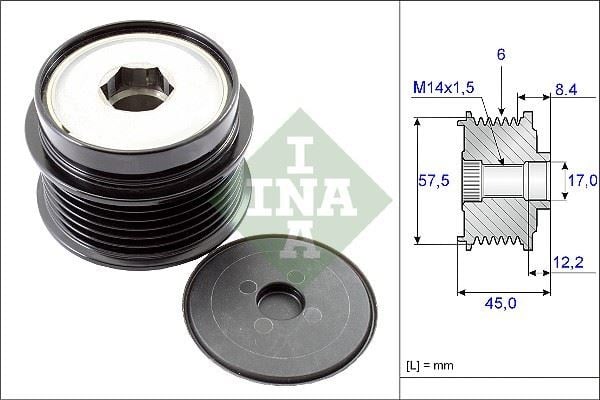 Jeep Cherokee-Wrangler 2.5-2.8CRD 01> Dodge Nitro Rulmanlı Alternatör Kasnağı INA