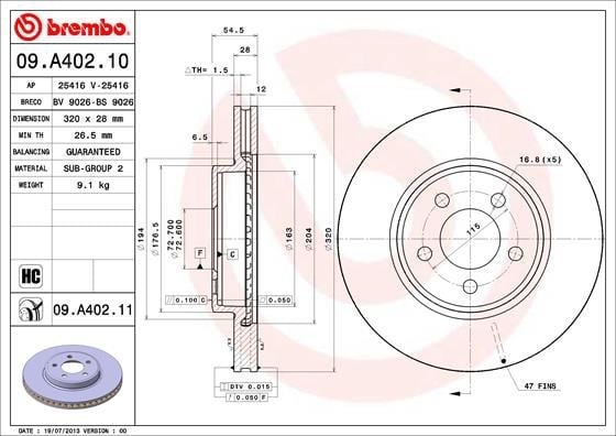 Chevrolet 300 Ön Fren Diski UV Kaplamalı BREMBO