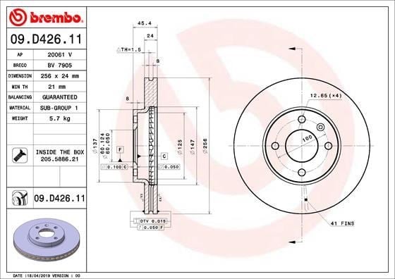 Chevrolet Aveo T300 Ön Fren Diski Havalı BREMBO