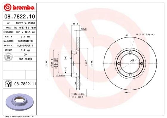 Chevrolet Spark Ön Fren Diski Aynası Dolu BREMBO
