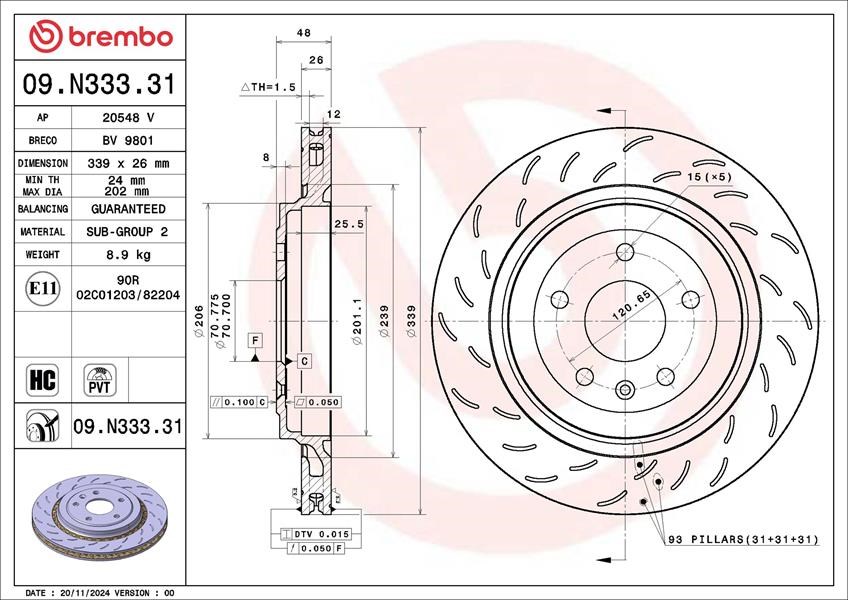 Chevrolet Corvette C7 Fren Diski BREMBO