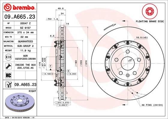 Chevrolet Ön Fren Diski Floating BREMBO