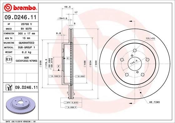 Chevrolet Ön Arka Fren Diski UV Coated BREMBO