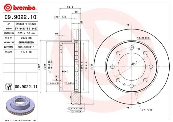 Chevrolet Ön Fren Diski UV Coated BREMBO