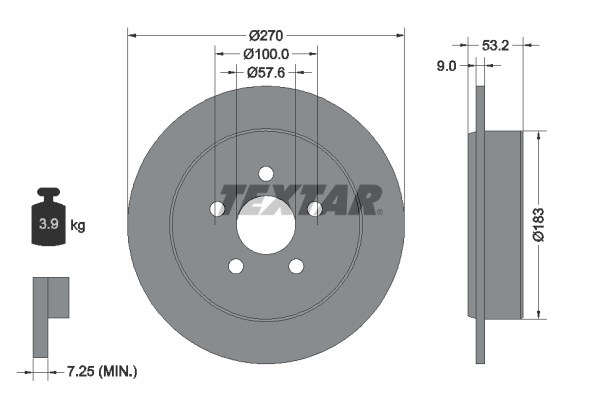 Chrysler Cruiser Neon Arka Fren Diski TEXTAR