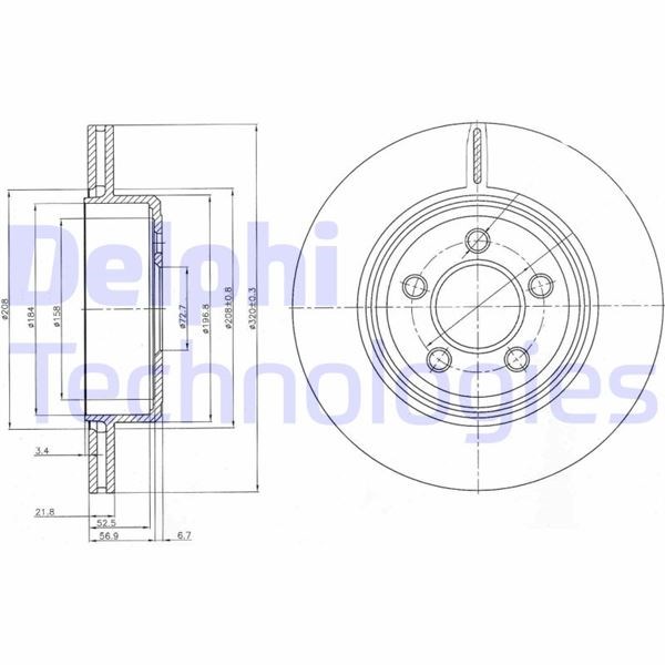 Chrysler 300 C Arka Fren Diski Delikli DELPHI