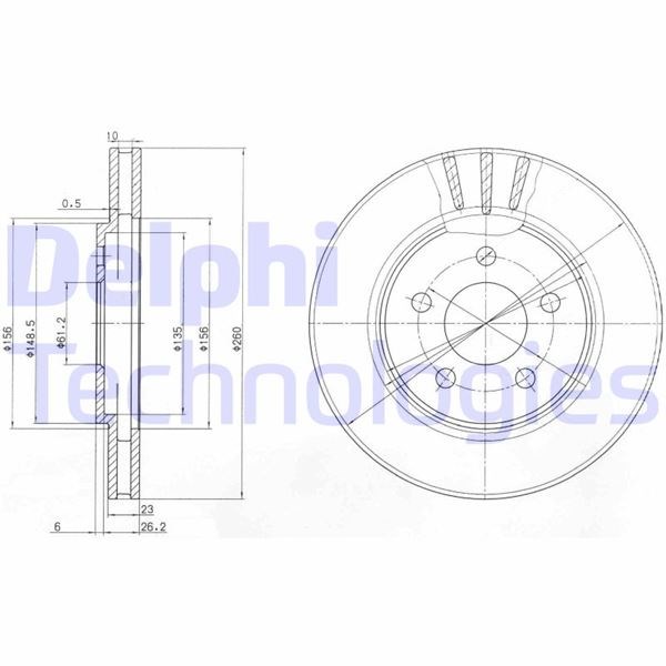 Chrysler Stratus Ön Fren Diski Delikli DELPHI