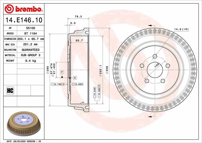 Chrysler Grand Voyager III Fren Kampanası BREMBO