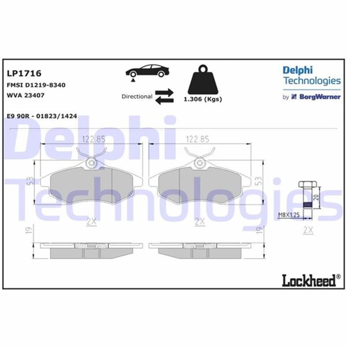 Delphi Fren Balatası Citroen C3 (2003 Ve Sonrası) 122Mm On