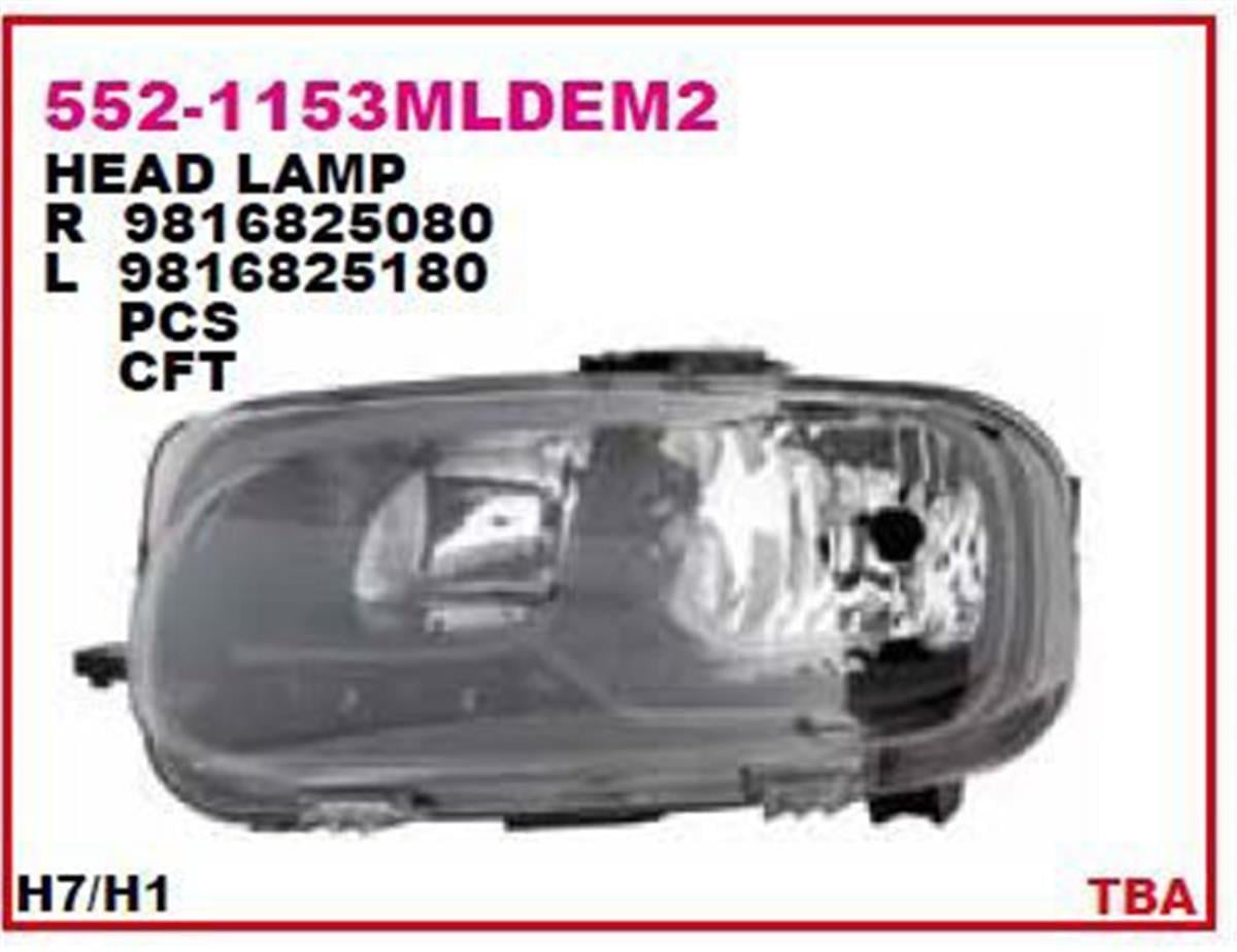 Citroen Berlingo Far Sağ Depo 2018 Ve Üzeri 9816825080