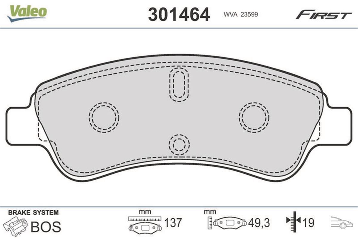 Opel Corsa F (2019>) Crossland (2017>) Citroen C2 Ön Fren Balatası 1647863780-4253.38-4252.59-425