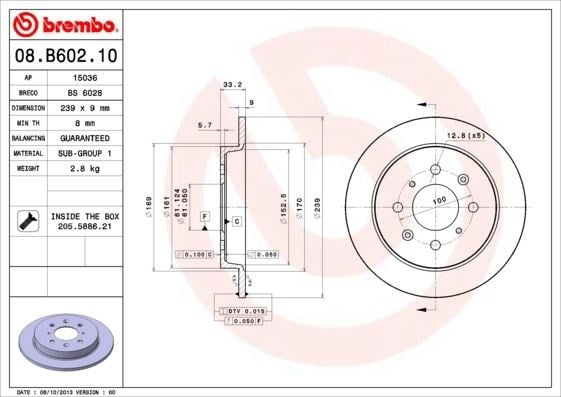 Honda City Jazz Arka Fren Diski Dolu Tip BREMBO