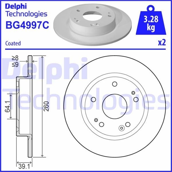 Honda Civic Arka Fren Diski Dolu Tip DELPHI