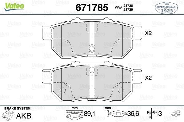 Honda Civic Arka Disk Fren Balatası VALEO