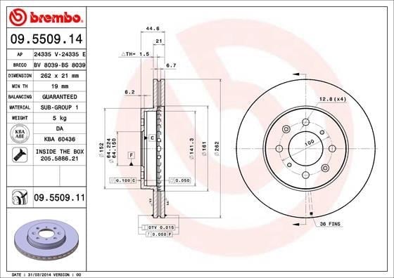 Honda Civic Ön Fren Diski Havalı BREMBO