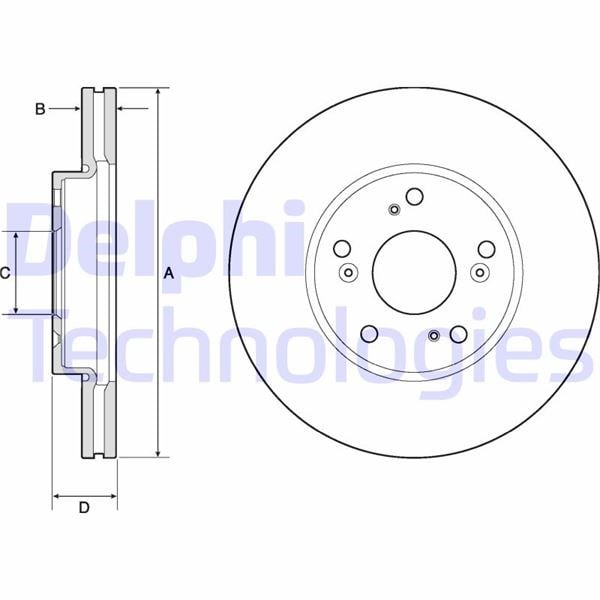 Honda Civic Ön Fren Diski Hava Kanallı DELPHI