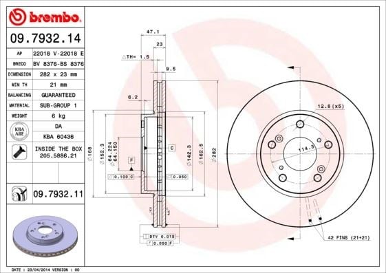 Honda Civic Ön Fren Diski Havalı BREMBO