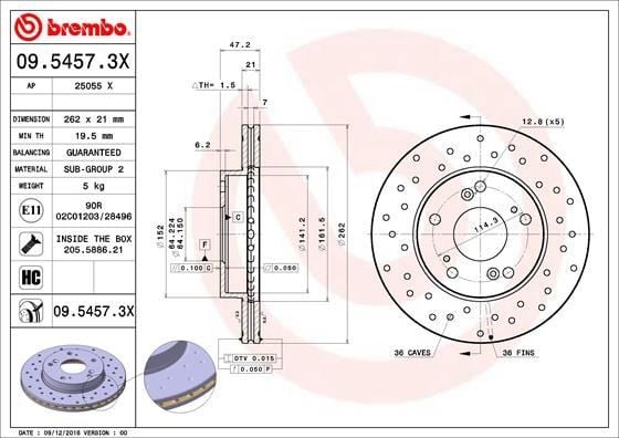 Honda Civic Ön Fren Diski Havalı Kaplamalı BREMBO