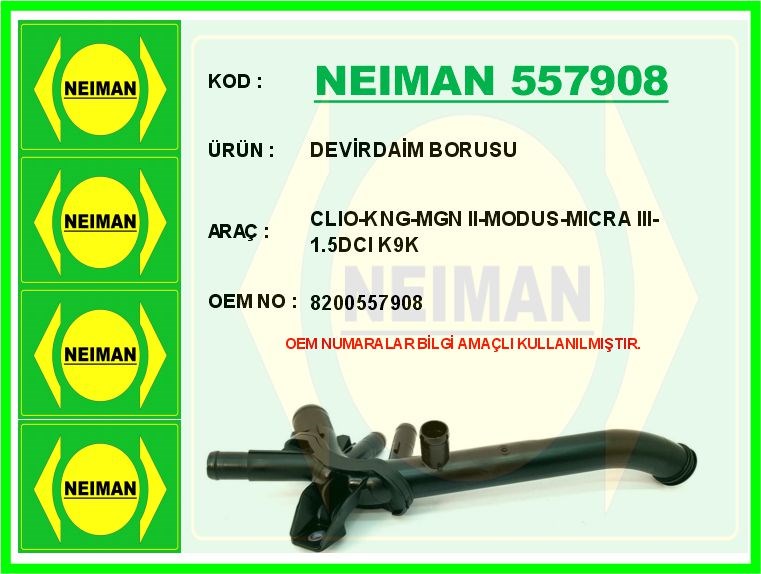 Renault Clio Kangoo Megane Modus Nissan Micra 1.5 DCI K9K Devirdaim Borusu BESCHER