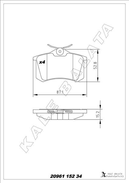 Renault Clio Kangoo Laguna Fluence Megane Citroen Berlingo C2 C3 C4 DS4... KALE-BALATA