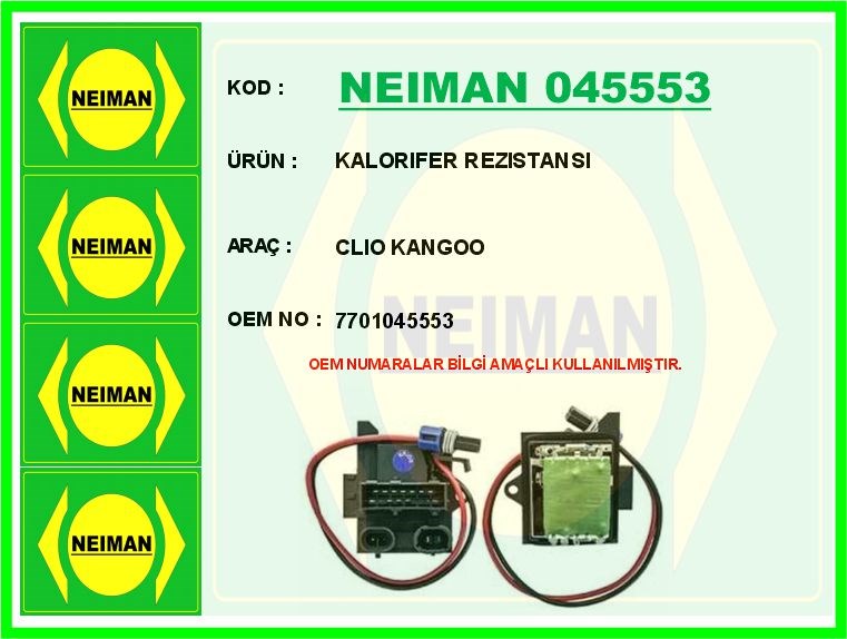 Renault Clio Kangoo Kalorifer Rezistansı BESCHER