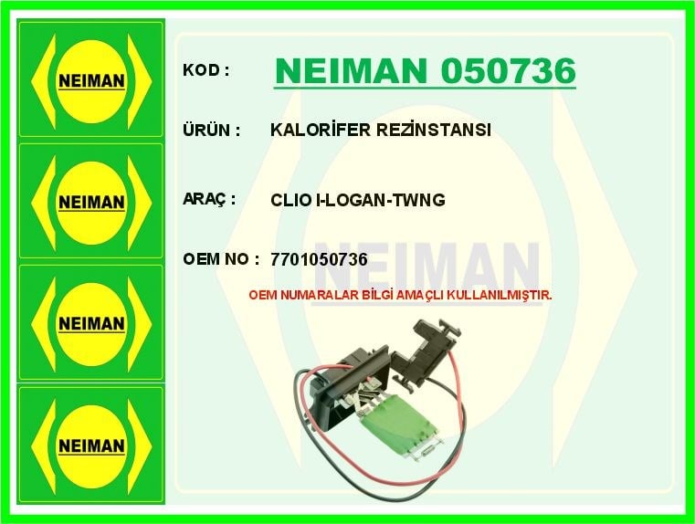 Renault Clio 1 Logan Twingo Kalorifer Rezistansı BESCHER