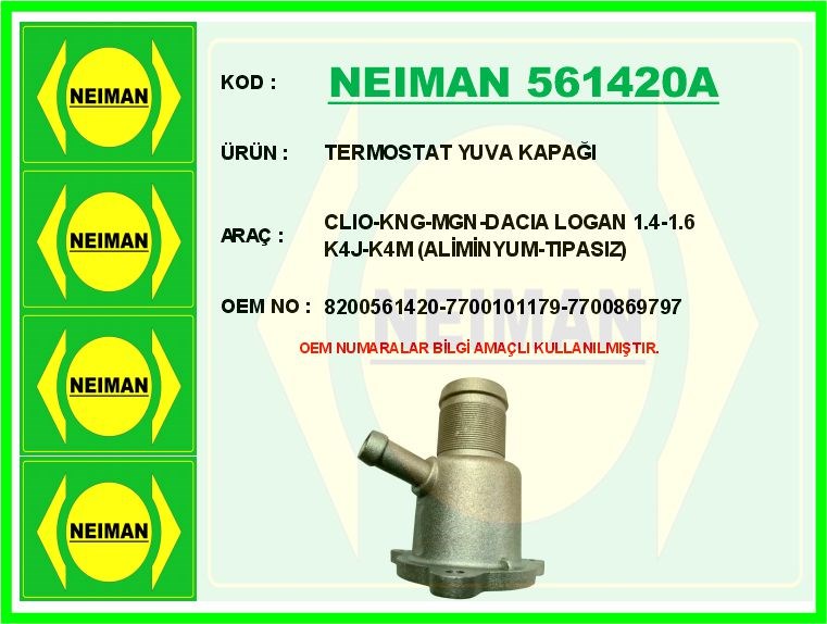 Renault Clio Kangoo Megane Dacia Logan 1.4-1.6 K4J-K4M Plastik Termostat Yuvası BESCHER