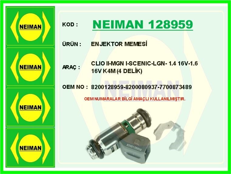 Renault Clio 2 Megane 1 Scenic Logan Enjektör Memesi 1.4 16V-1.6 16V K4M 4 Delik BESCHER